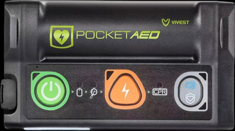 ViVest Pocket AED P1 — czarno-zielony, widok od frontu