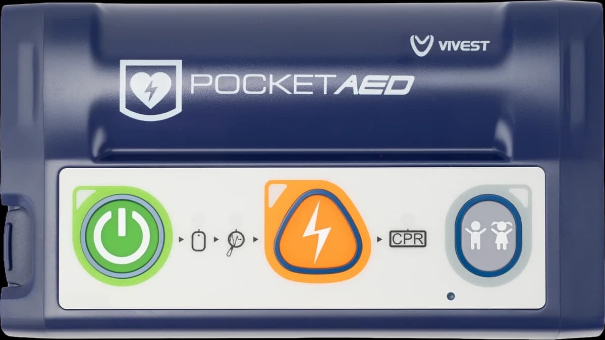 ViVest Pocket AED P3 — granatowy, widok od frontu